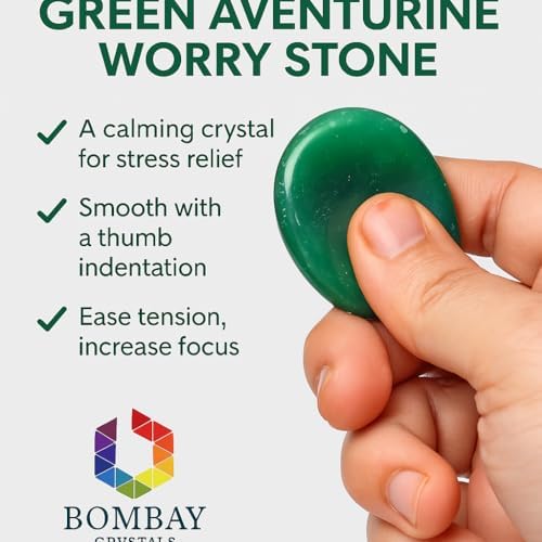 Green Aventurine Worry Stone – Genuine Polished Palm & Thumb Stone for Luck, Heart Chakra & Travel Mindfulness Gift