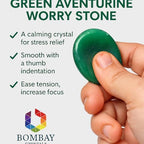 Green Aventurine Worry Stone – Genuine Polished Palm & Thumb Stone for Luck, Heart Chakra & Travel Mindfulness Gift