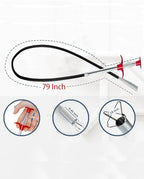 Drain Snake,79 inch Flexible Grabber Claw Pick Up Reacher Tool,Drain Clog Remover - Gutter Cleaning Tools for Home Sink, Bathroom Tub,Drain, Toilet, Tight Spaces