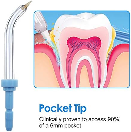 Replacement Periodontal/Pocket Tips Compatible with Waterpik Water Flossers and Other Brand Oral Irrigators (4-Pack)
