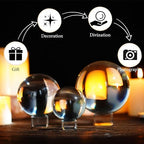 ZEERSHEE 3pcs 60/80/100mm Clear Crystal Balls with Stand Decorative Transparent Spheres Photography Prop for Magical Shots Fengshui Crystal Balls for Meditation Divination Decor