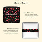 Tissue Box Holder Cherry Fruit Tissue Box Cover Square Leather Tissue Holder Organizer Portable Decorative Facial Paper Case for Home Office Bathroom Vanity Countertop