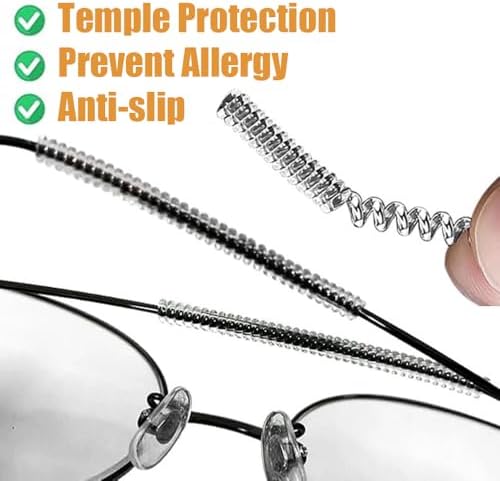 Soft Silicone Eyeglasses Retainers,Comfortable ElasticAnti Slip Temple Grips Eyeglasses Temple Tips Sleeve,8 PCS