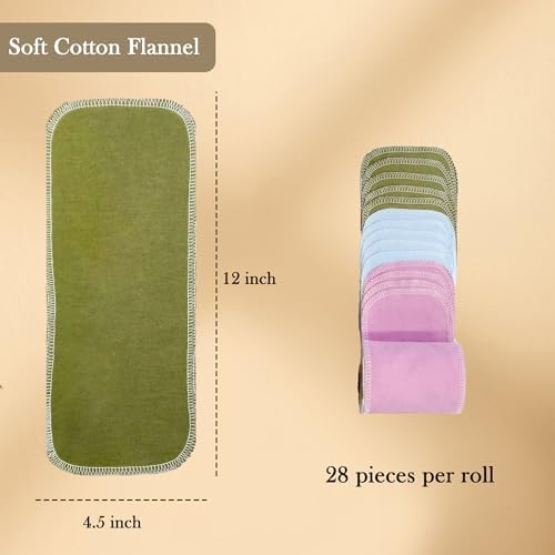 Reusable Toilet Paper Rolls – 28 Pcs Reusable Washable Bidet Wipes,Cloth Bidet Towels,Toilet Tissue Camper RV Toilet Paper,Paperless Tp Reusable Baby Wipes Alternative