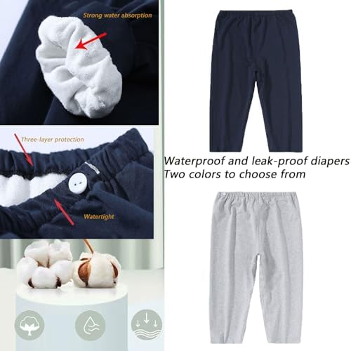 TPU Incontinence Care Trousers, Washable Elastic Adjustable Patient Care Trousers, Ideal for Bedridden Patients, Elderly, Mobility Impaired, Women on Periods (Blue, M)