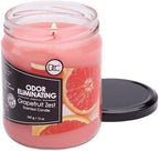 Grapefruit Zest Odor Eliminating Highly Fragranced Candle - Eliminates 95% of Pet, Smoke, Food, and Other Smells Quickly - Up to 80 Hour Burn time - 12 Ounce Premium Soy Blend
