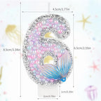 Girls' Glitter Mermaid Tail Candles & Cake Toppers - Happy 6th Birthday Morning