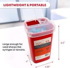 Ever Ready First Aid Sharps Container with Split Lid Design and Locking Mechanism for Sharp Waste Disposal, 1 Quart