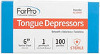 ForPro Professional Collection Senior Tongue Depressors, Large Wax Applicator Sticks, 6" Senior Sized, Sterile, Individually-Wrapped, 100-Count"