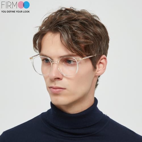 Firmoo Blue Light Blocking Glasses for Women/Men, Oversized Round Clear Computer Glasses Bluelight Blocker Glasses Anti Glare Reduce Eye Strain