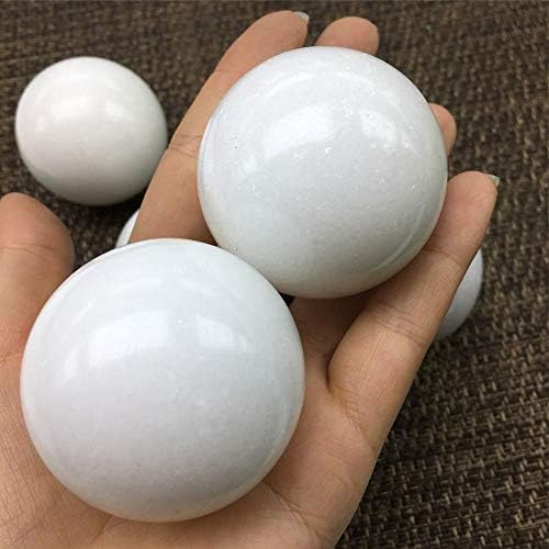 White Marble Sphere Natural Stones and Minerals Quartz Healing Crystals Decorations for Home Gift