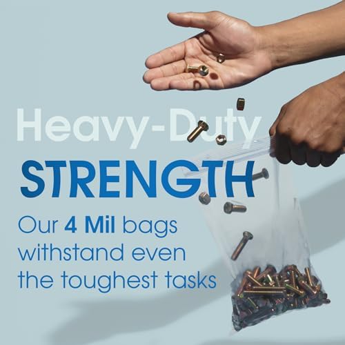 Spartan Industrial - 4" X 4" Clear Zip Bags (1000 Count) Heavy Duty 4 Mil Plastic Bags With Resealable Zipper to Bag Bolts, Seeds, and Small Parts