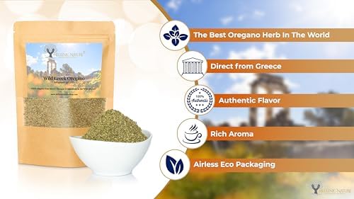 WILD GREEK HERBS DRIED PREMIUM QUALITY- from Mount Olympus Handpicked and Air-Dried in DoyPack with ZipLock for Awesome Freshness and Aroma - Mediterranean Seasoning (1.41 Ounce (Pack of 1), Oregano)
