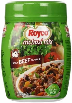 Mchuzi Mix Spicy Beef Flavour Seasoning Powder 200g – Savory Beef Spice Mix with Natural Spices – All Purpose Meat Seasoning for Stews, Soups, Gravy, Rice, Vegetables and Marinades – Rich Umami Cooking Blend - Royco