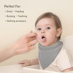 Muslin Baby Bibs 8 Pack, Baby Bandana Drool Bib for Drooling and Teething, Cotton Soft Absorbent for Girls Boys Calm Style Plain Solid Color