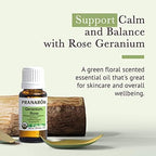 Pranarom USDA Certified Organic Rose Geranium Essential Oil (5ml), 100% Pure Undiluted Therapeutic Grade from Madagascar for Aromatherapy, Diffuser, Skincare, Relaxation, Pure Rose Scent