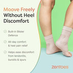 ZenToes Achilles Tendon Support Sleeve, Padded Compression Sleeve for Achilles Tendonitis Relief & Haglunds Heel, Washable Padded Socks & Heel Protectors for Bursitis Relief, 1 Pair