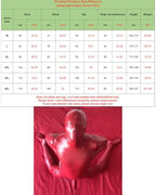 Men's Wetlook PU Leather Bodysuit with Sheath Back with Zipper Full Body Cat Suit with Gloves