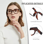 JiSoo Oversized Reading Glasses for Women, Stylish Designer Large Readers Oprah Style with Spring Hinge