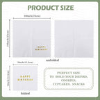 Vuzvuv 52 Pack Gold Foil Happy Birthday Cocktail Napkins - Birthday Party Dinner Hand Napkin for Party Supplies Decorations Table Decor for women man(5" Folded 3 Ply-Gold White)