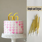 8 PCS Birthday Candles Cake Toppers Gold Glitter Happy Birthday Cake Toppers 66th Birthday Cupcake Toppers 66st Birthday Decorations for Boys Girls Women Men Wedding Anniversary Party Favors