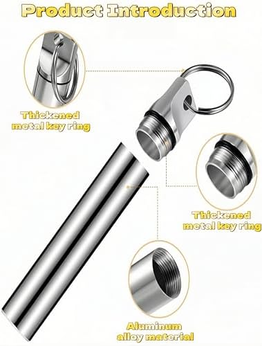 3 Pcs Metal Portable Travel Toothpick Holder Keychains, Waterproof Toothpick Dispenser Small Container for Outdoor Picnic Camping, Cinnamon Toothpicks