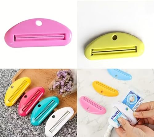 4PCS Toothpaste Tube Squeezer Reusable Toothpaste Tube Portable Rolling Holder Squeezer for Bathroom Home Saving Toothpaste Facial Cleanser Creams Bathroom Accessories (Mix Colors 4PCS)