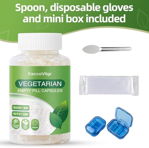 Size 0 Empty Capsules - 500 Count Clear Empty Pill Capsules with Capsule Filling Kit, Fillable Vegan Vegetarian Capsule Empty for Vitamins, Easy for DIY Supplements