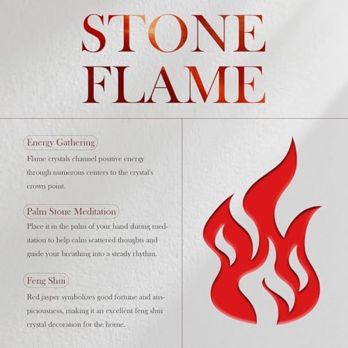 Amogeeli Natural Red Agate Flame Shaped Stone Energy Flame Towers Obelisk Crystal Quartz Reiki for Home Office Decoration, 0.44-0.66lb