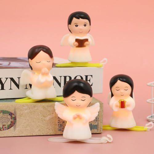 GANAZONO 12Pcs Mini Resin Pray Little Angel Fairy Cake Toppers Figurines Decorations Cherub Angel Statues Sculpture Outdoor Garden Decor