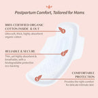 Organyc Hospital + Home Postpartum Pads Bundle Pack, 100% Certified Organic Cotton Pads for Women, Large Pads for First Days After Delivery