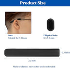 Ymapinc 3 Pairs Silicone Glasses Ear Cushion Grip, Non Slip Soft Silicone Eyeglass Temple Sleeves Cover, Ear Pads for Secure Fit