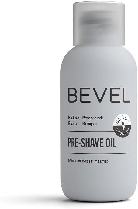 Bevel Pre Shave Oil for Men with Castor Oil, Olive Oil and Tea Tree Oil, Helps Soften Hair and Protect Skin from Irritation and Razor Burn, 2 Fl Oz