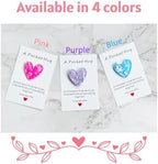 YOJO Pocket Hug Heart with Greeting Cards, Long Distance Relationship Gifts, Gifts for Boyfriend Girlfriend, I Love You Gift for Him Her (Purple)