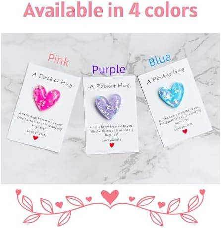 YOJO Pocket Hug Heart with Greeting Cards, Long Distance Relationship Gifts, Gifts for Boyfriend Girlfriend, I Love You Gift for Him Her (Purple)