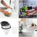 Shampoo Bed Drain Strainer Stainless Steel Sink Basket with Ceramic Basin Drain Plug for Salon and Hair Washing Station