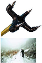 Anti-Skid Crutch with Metal 4-Prong Retractable Ice Cane Tips Strong Trekking Pole Walking Stick for Mountain Climbing Snow Ice Surface