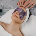 ideayard Crystal Eye Mask, Cooling Sleep Mask 100% Amethyst, Jade Stone Eye Mask for Hot & Cold Anti Aging Therapy, Headache and Migraine Relief