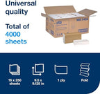 Tork Multifold Hand Towel White H2, Universal, 100% Recycled Fibers, 16 x 250 Towels, MB540A