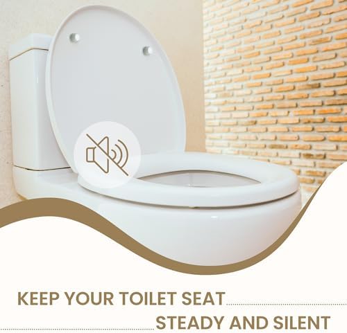 Gadgetime USA Toilet Seat Bumper Kit - Toilet Seat Risers & Toilet Cover Bumpers with Rubber Adhesive Pads - Bidet Compatible Toilet Seat Accessories for Cushioning & Protection - Pack of 4