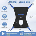 Patient Lift Sling - Full Body Sling for Toileting - Transfer Sling for Elderly and Disabled - Transfer Belt Sit to Stand Patient Lifting & Positioning Devices for Home Use (Large)