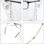 FRCOLOR 2pcs Metal Face Mask Chains and Eyeglasses Chains, Non-slip Gold and Silver Lanyards for Women’s Sunglasses and Mask Hanging Accessories