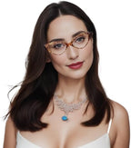 Lady's Lightweight Cat-Eye Blue Light Blocking Reading Glasses for Women Crown Plain light R1110