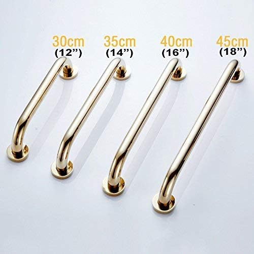 18-Inch Grab Bar for Hotel/Motel/Home Shower Safety, Polished Gold, Heavy-Duty Construction Armrest, Bathroom Bathtub Handrail