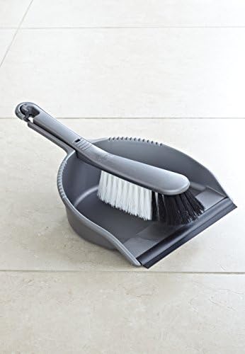 Addis Housewares 510405 Dustpan and Stiff Brush Set, Metallic Silver, 5cm