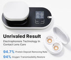 ReO2 Gen6 Soft Contact Lens Cleaner for Moisture Retention, Advanced Cleaning Solution with Electrophoresis Technology, Deep Clean and Rehydrate in 10 Min, with Mirror and Tweezer (White)