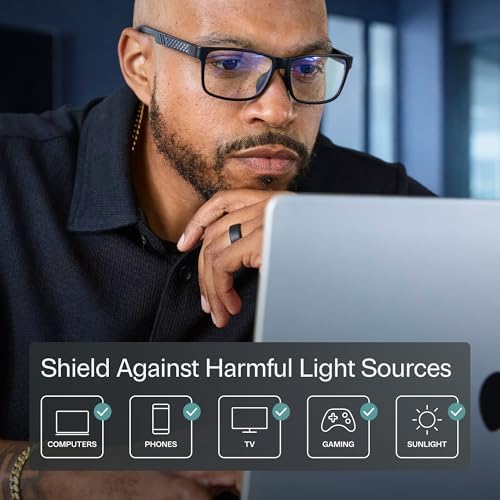 IBOANN Blue Light Glasses for Men - Lightweight Al-Mg Metal, Gaming Computer Blocking Glasses, Eye Protection Anti Eyestrain