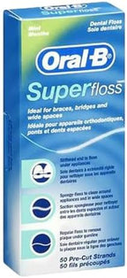 Oral-B Super Floss Dental Floss Pre-Cut Strands 50 ea (Pack of 18)