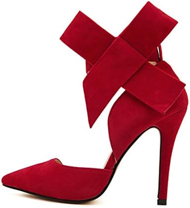 MMJULY Z&L Fashion Women's Pointy Toe High Heel Stiletto Big Bow Dress Pumps
