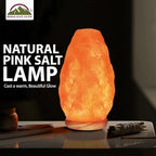 WBM LLC Himalayan Glow Natural Pink Salt Lamp, Crystal Salt Lamp Night Light with (ETL Certified) Brightness Control Dimmer Switch, Wooden Base & Salt Lamps Bulb | 6-8 LBS, Model Number: 1001